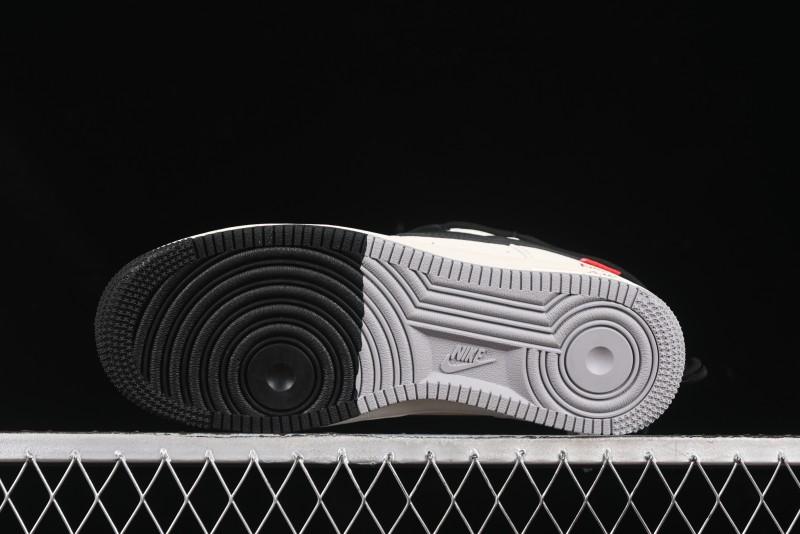 Nike Air Force 1 '07 Low Supreme Collaboration Dual-Tone Grey Black Drawstring Casual Sneakers - DM6868-069