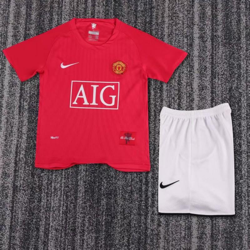 Retro Kids 07/08 Manchester United Home Jersey