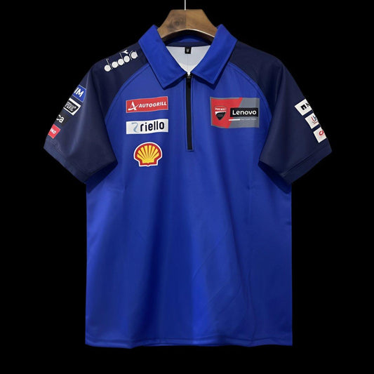 2024 F1  Ducati Corse Blue with Navy  Sleeves Racing Motorsports Polo