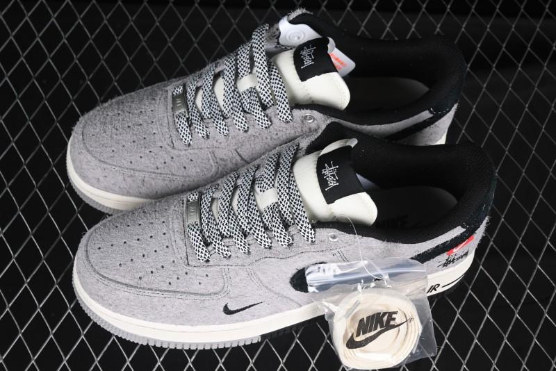 Nike Air Force 1 '07 Low Stussy Collaboration - Suede Grey Low-Top Casual Sneakers - SJ6698-018