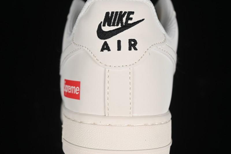 Nike Air Force 1 '07 Low Supreme Collaboration - White Black Two-Tone Low-Top Casual Sneakers - BB7577-217