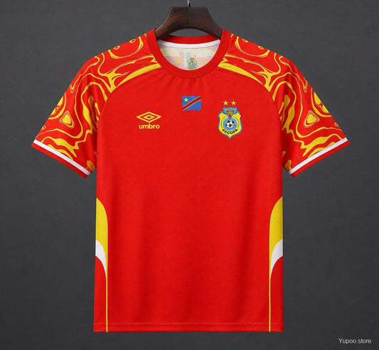 2026 DR Congo Red with Yellow  Third Jersey