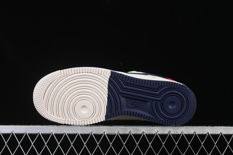 Nike Air Force 1 '07 Low LV Collaboration Print Light Blue Swoosh Casual Sneakers - MZ9588-817