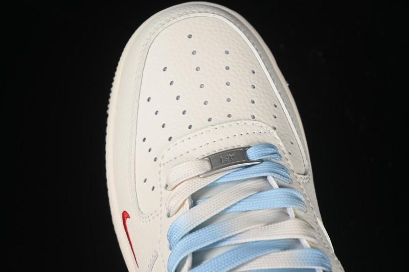 Nike Air Force 1 '07 Low Supreme Collaboration Two-Tone Beige Blue Casual Skate Shoes - XX3168-179