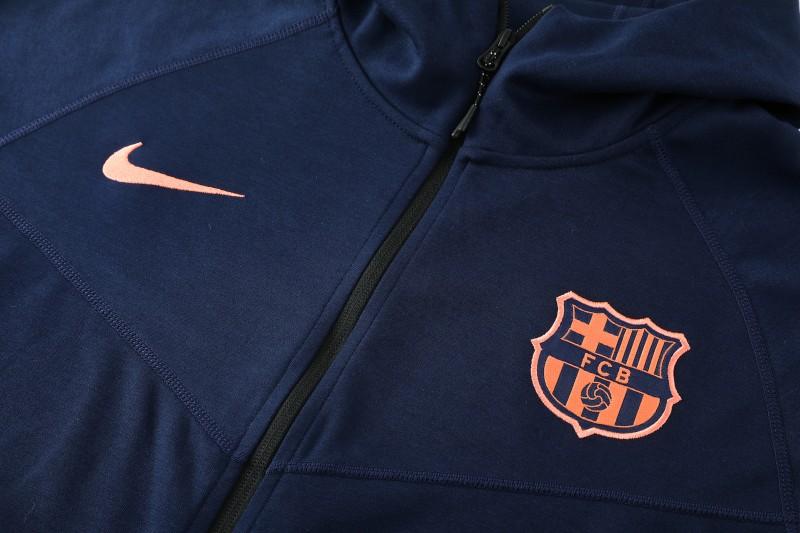 25/26 Barcelona 01 Royal Blue Hoodie Full Zipper Jacket+Long Pants