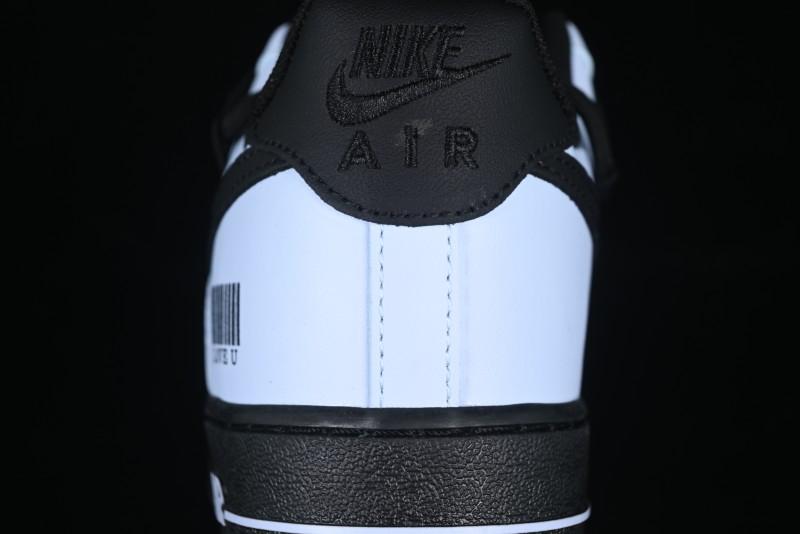 Custom "I Love U" Black & White Sneakers - Sleek Barcode Design