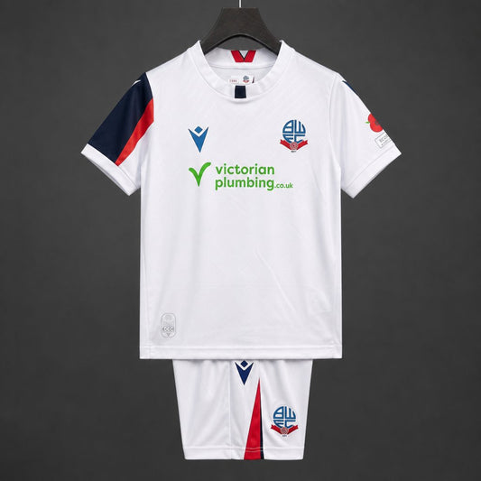 26/27 Kids Bolton Wanderers Home White Jersey Kit