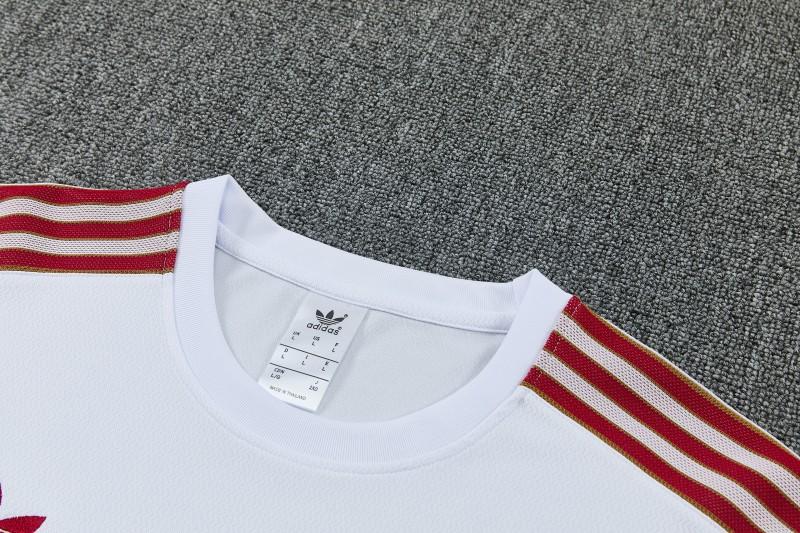 26/27 Arsenal White & Red Short Sleeve Tracksuit + Long Pants
