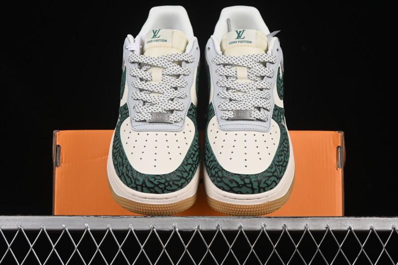 Nike Air Force 1 '07 Low LV Collaboration Green Stone Grain Gum Sole Casual Sneakers - ZH2598-306