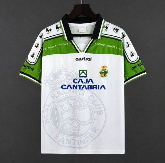 Retro 97/98 Racing Santander Home White Green Jersey