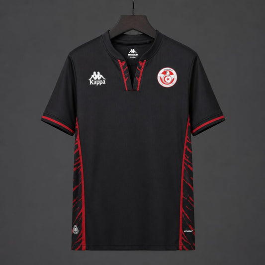2026 Tunisia Black with Red Graphic Away Jersey