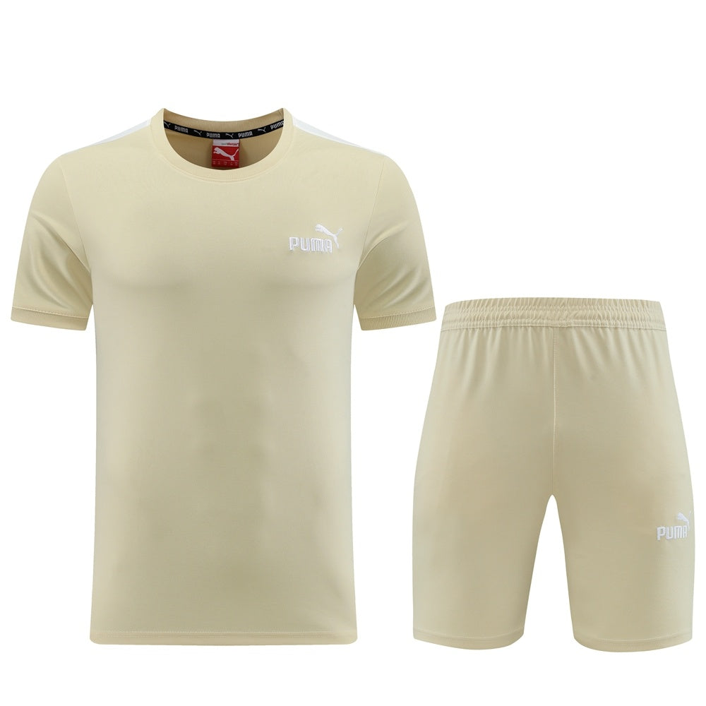PD01 apricot shorts suit S-2XL