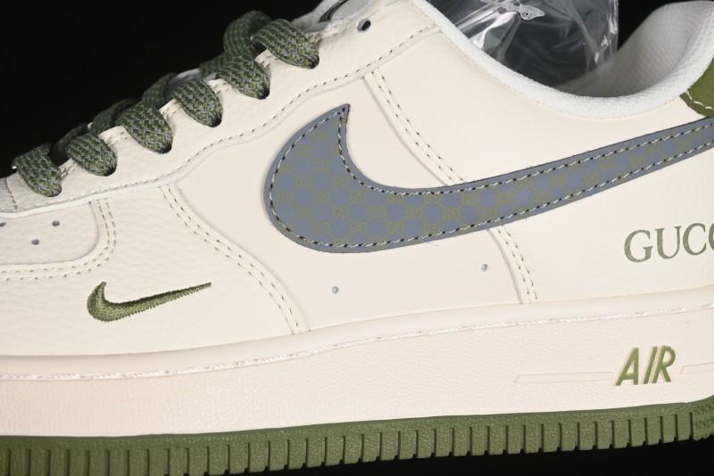 Nike Air Force 1'07 Low Gucci Collaboration Green Grey Pattern Casual Sneakers - XS1958-563