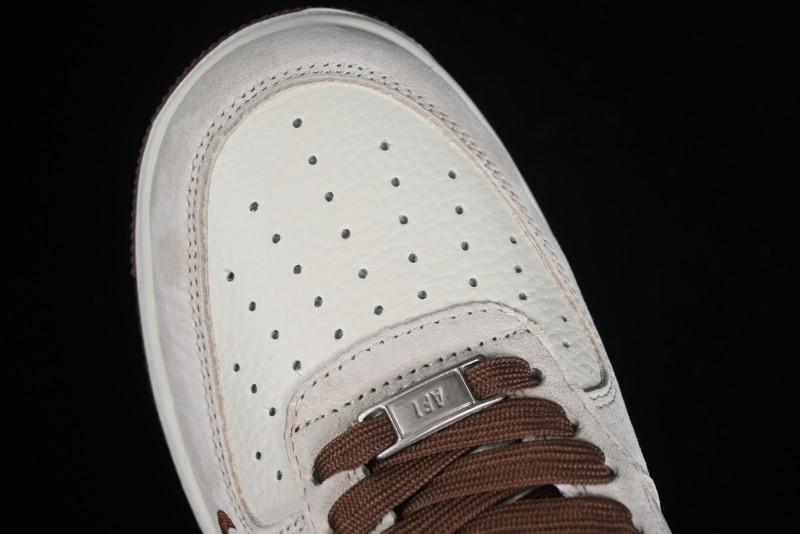 Nike Air Force 1 '07 Low Stussy Collaboration - Coffee Pig Suede Low-Top Casual Sneakers - HD1968-017