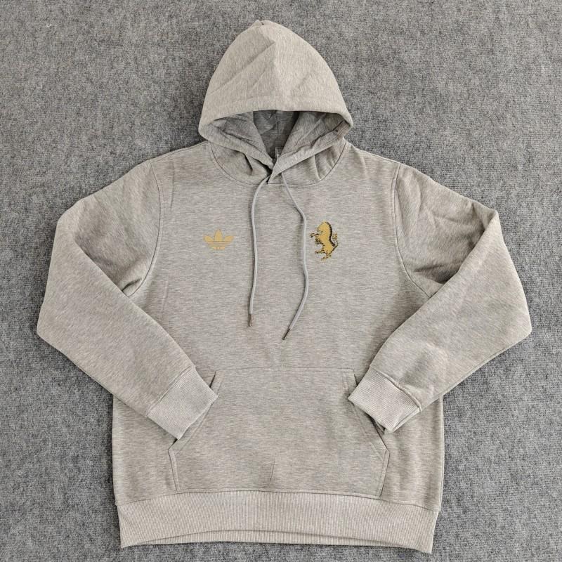 2024 Juventus Black/Navy/Grey/Beige/White Hoodie With Golden Badge