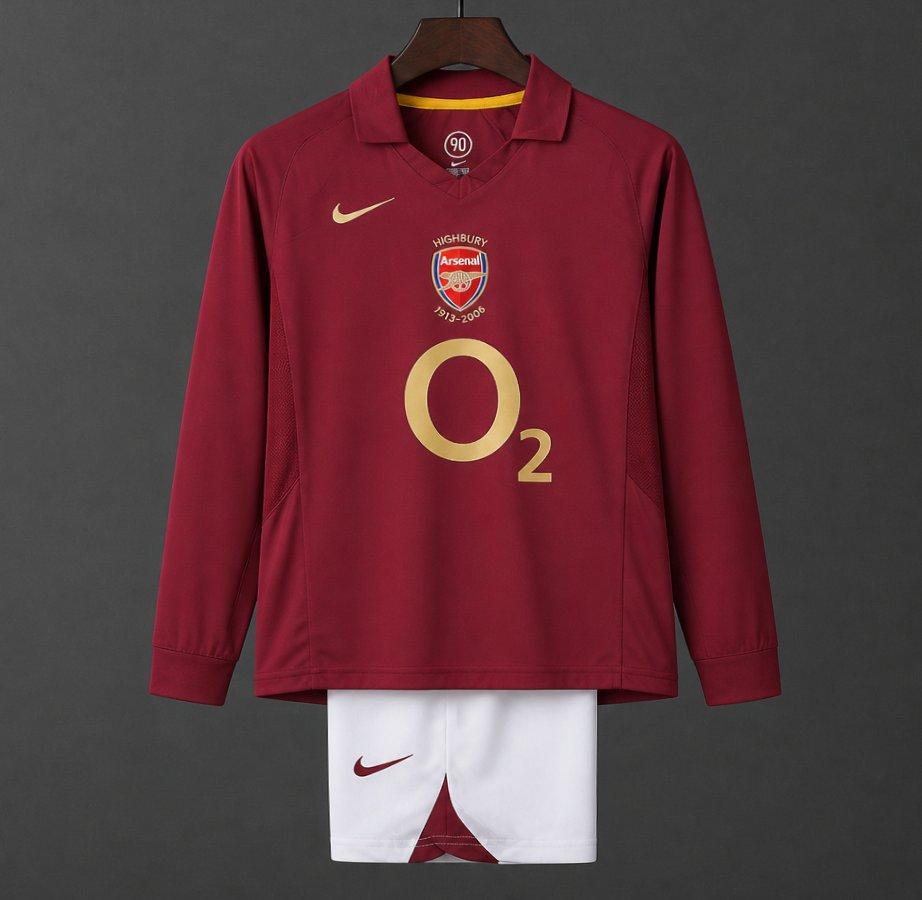 Retro Kids 05/06 Arsenal Home Long Sleeve Jersey
