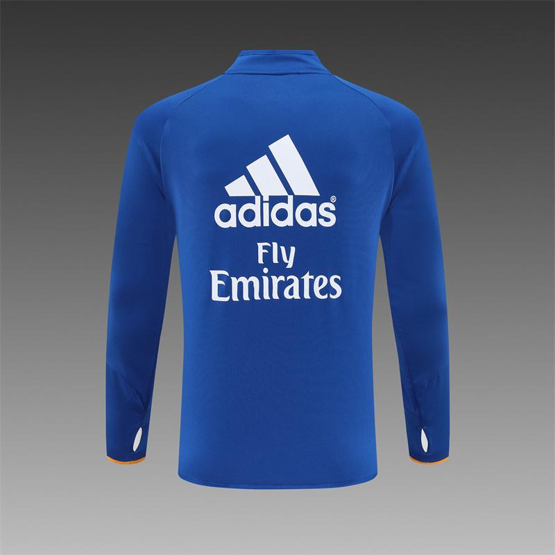 Retro 13/14 Real Madrid Color Blue Half Zipper Jacket