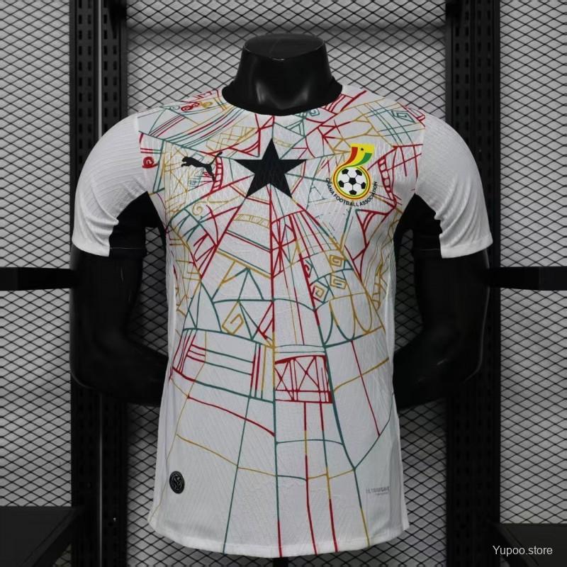 Player Version 2026 Ghana White with Multicolor Pattern Special Edition Jersey