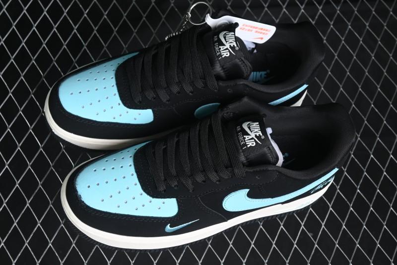 Nike Air Force 1 '07 Low Stussy Collaboration - Black Tiffany Low-Top Casual Sneakers - KK1988-030