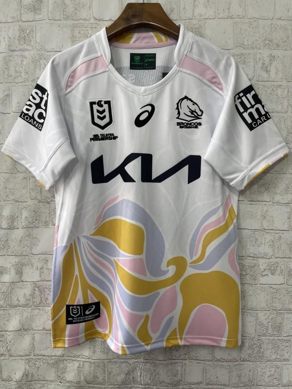 25/26 Brisbane Broncos White with Golden Pink Wave Jersey