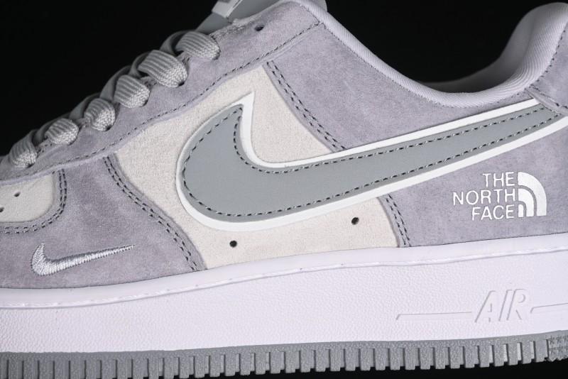 Nike Air Force 1 '07 Low The North Face Collaboration - Silver Grey Pigskin Sneakers - KK3333-004