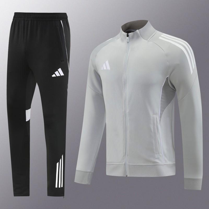 2025 Adidas Grey Full Zipper Jacket+Long Pants