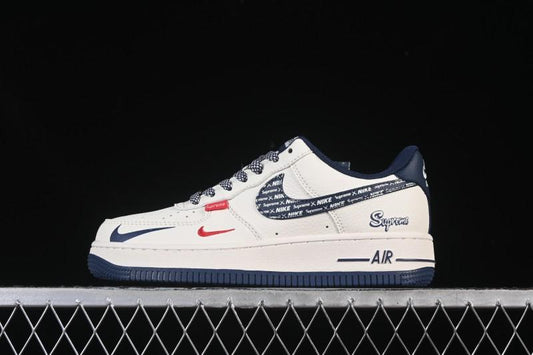 Nike Air Force 1'07 Low Collaboration Beige Camouflage Red Blue Hook Casual Skate Shoes - XD2588-609