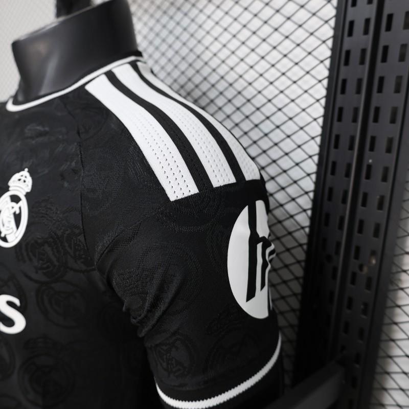 25/26 Player Version Real Madrid Black with Subtle Crest Pattern Jersey