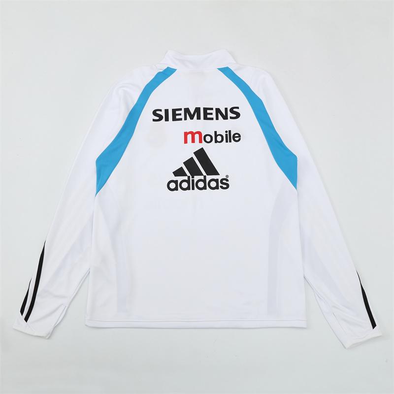Retro 03/04 Real Madrid White Half Zipper Jacket