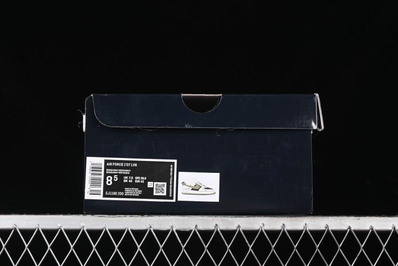 Nike Air Force 1 '07 Low Dior Collaboration - White Green Drawstring Casual Sneakers - SJ1198-200