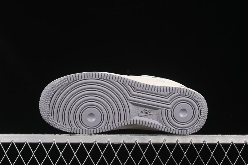 Nike Air Force 1 '07 Low Stussy Collaboration Beige Mini Swoosh Casual Sneakers - HH7518-064