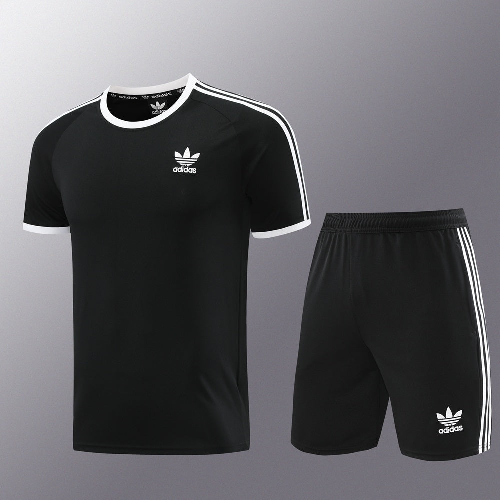 AD07 black shorts suit S-2XL