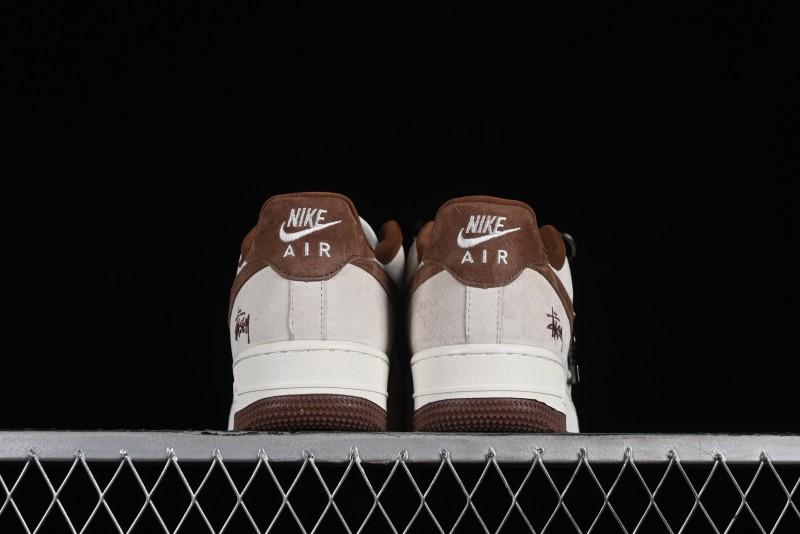 Nike Air Force 1 '07 Low Stussy Collaboration - Coffee Pig Suede Low-Top Casual Sneakers - HD1968-017