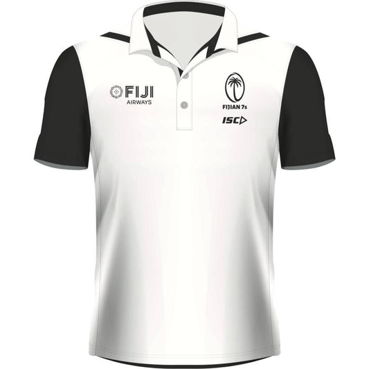 Fiji Airways Mens Sevens Performance Rugby Polo - White