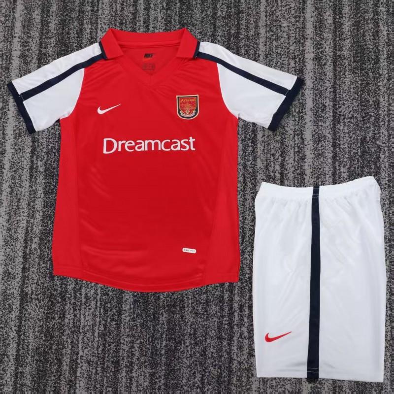 Retro 01/02 Kids Arsenal Red & White Home Jersey