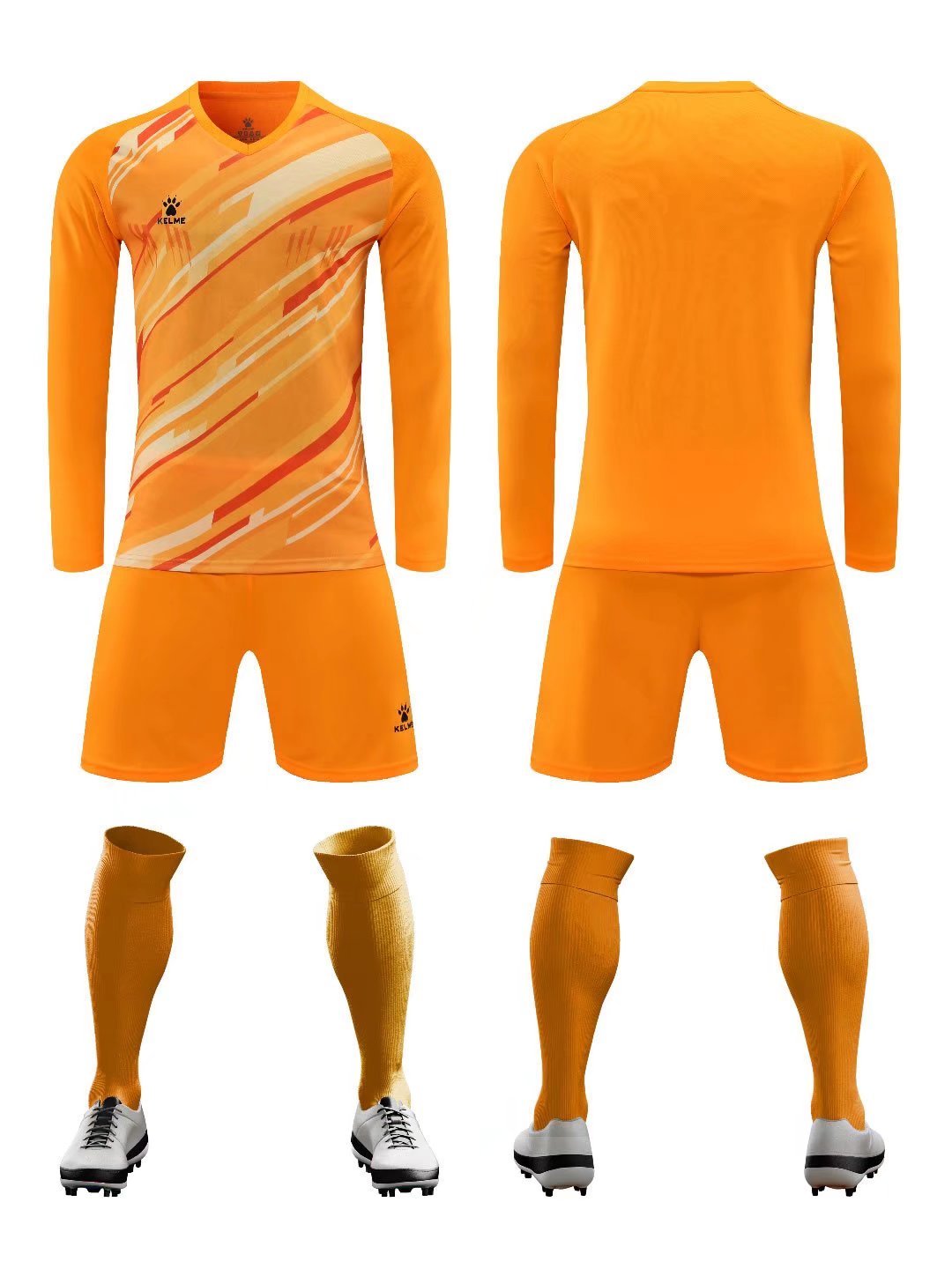 K3286 Kalmei long-sleeved training suit set 6 colors, S--3XL