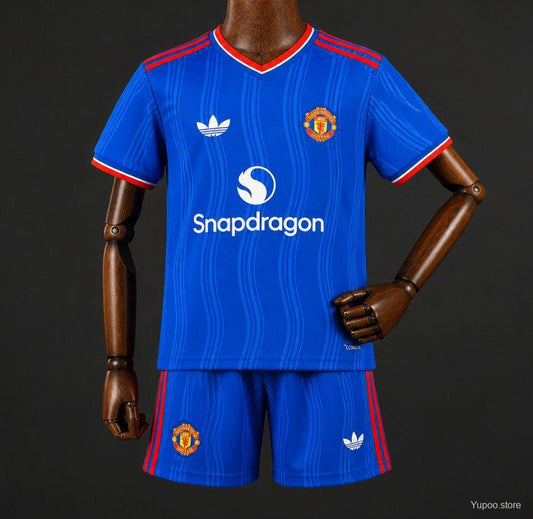 26/27 Kids Manchester United Away Blue Jersey