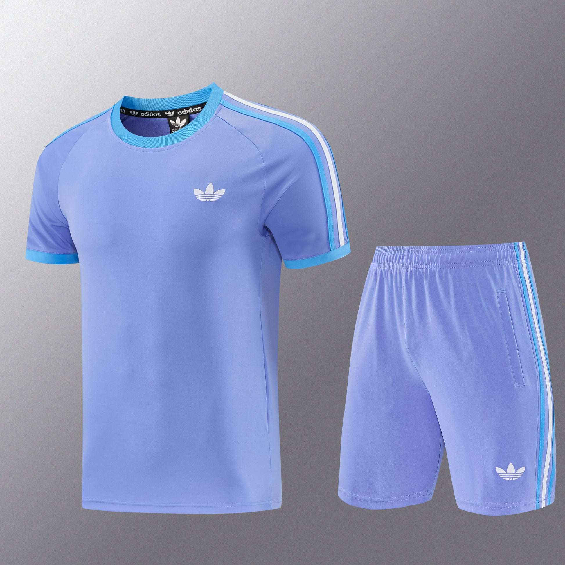 AD11 purple and blue short-sleeved suit S-2XL