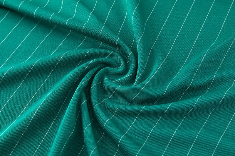 26/27 Liverpool Green Pinstripe Short Sleeve+Soccer Shorts