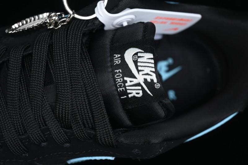 Nike Air Force 1 '07 Low Stussy Collaboration - Black Tiffany Low-Top Casual Sneakers - KK1988-030
