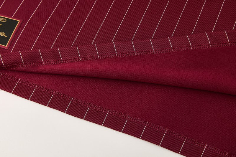 26/27 Arsenal Maroon Pinstripe Short Sleeve+Soccer Shorts
