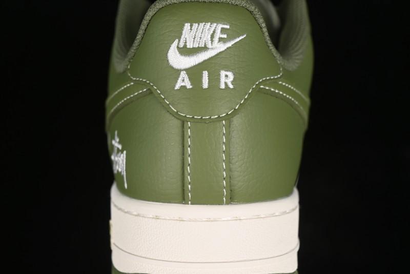 Nike Air Force 1 '07 Low Stussy Collaboration - Lotus Green Low-Top Casual Sneakers - BB5353-515