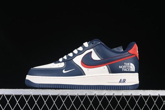 Nike Air Force 1 '07 Low The North Face Collaboration Blue Red Double Swoosh Casual Sneakers - XS1958-521