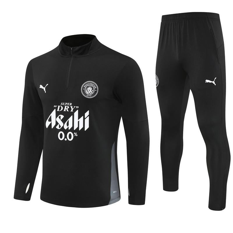 25/26 Manchester City Black Half Zipper Jacket+Long Pants