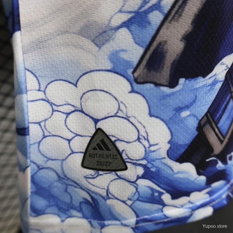 Player Version 2026 Japan Adidas Special Edition "Samurai Blue Dragon" Full Sublimation White Jersey