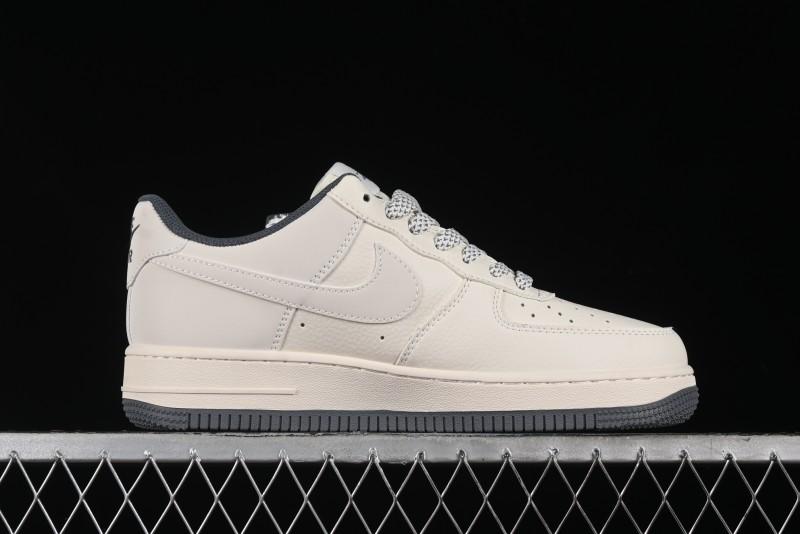 Nike Air Force 1 '07 Low Stussy Collaboration - Light Grey Double Swoosh Casual Sneakers - XZ6188-012