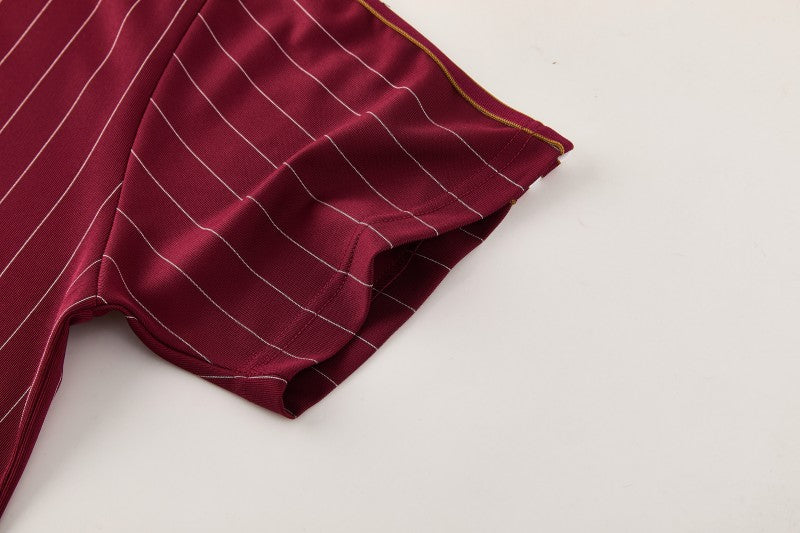 26/27 Arsenal Maroon Pinstripe Short Sleeve+Soccer Shorts
