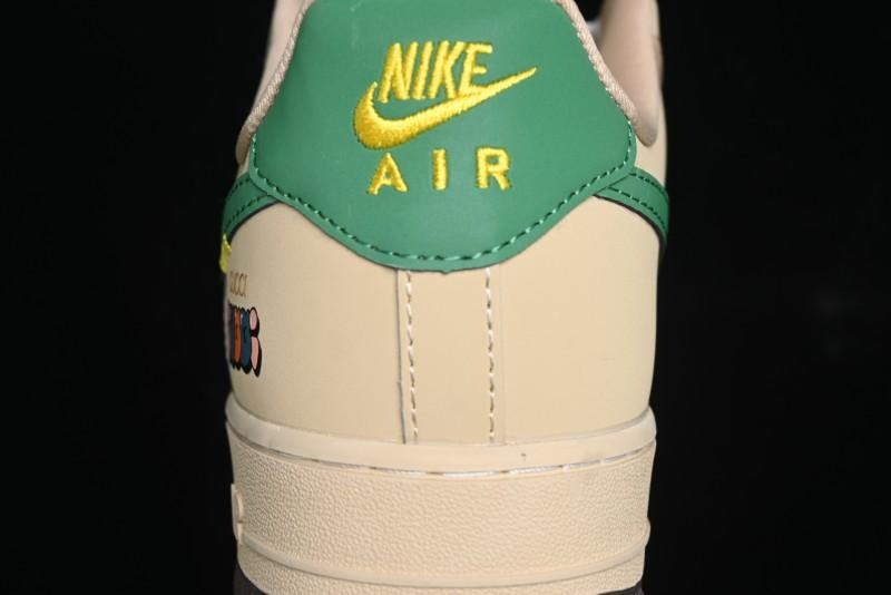 Nike Air Force 1'07 Low Gucci Collaboration White Brown Green Low-Top Casual Sneakers - KK1988-024