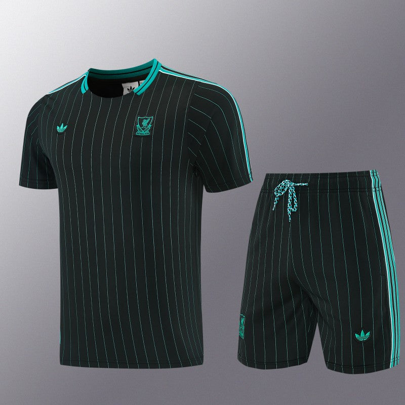 26/27 Liverpool Black Short Sleeve+Soccer Shorts