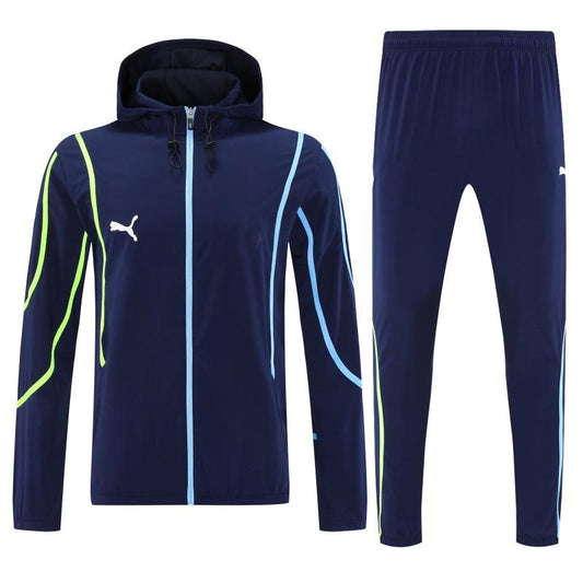 26/27 Puma Navy Blue Full Zipper Hooded Jacket Tracksuit + Long Pants